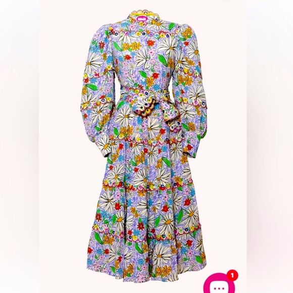 NWT Celia B Oliver MIDI Dress in Embroidered Floral Crayon XL - Picture 16 of 16